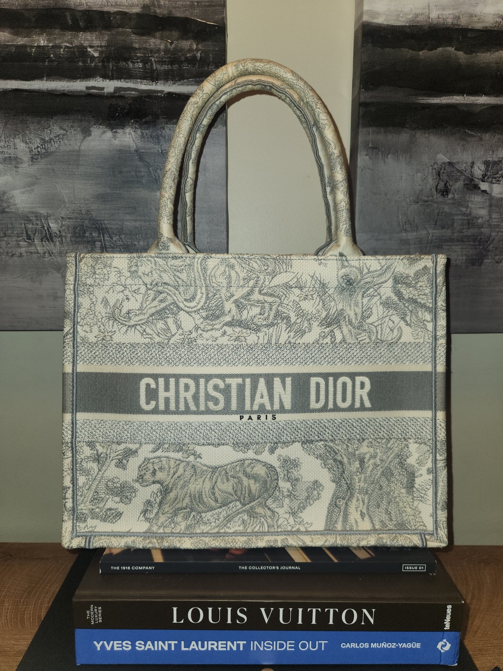 Christian Dior Grey Canvas Book Tote - Picture 1 of 8